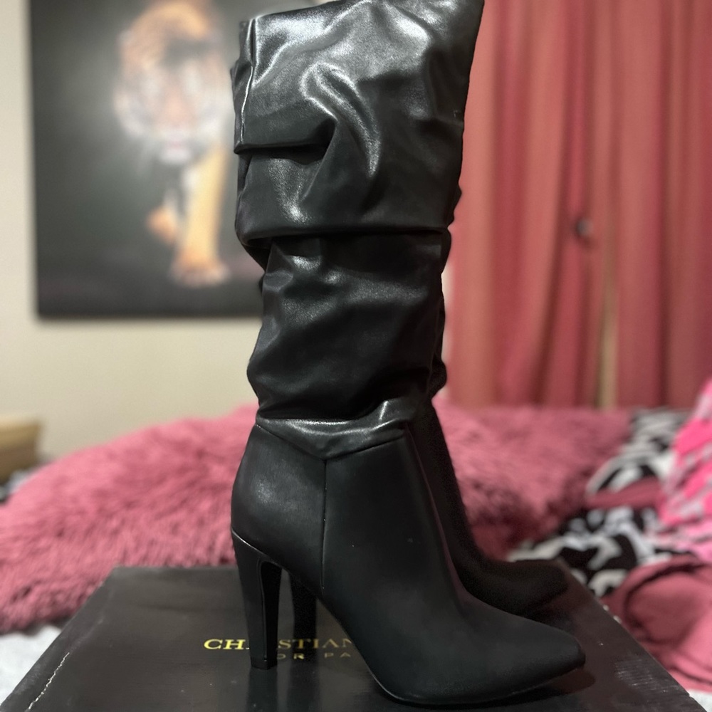Christian Siriano Tall Black Boots 7